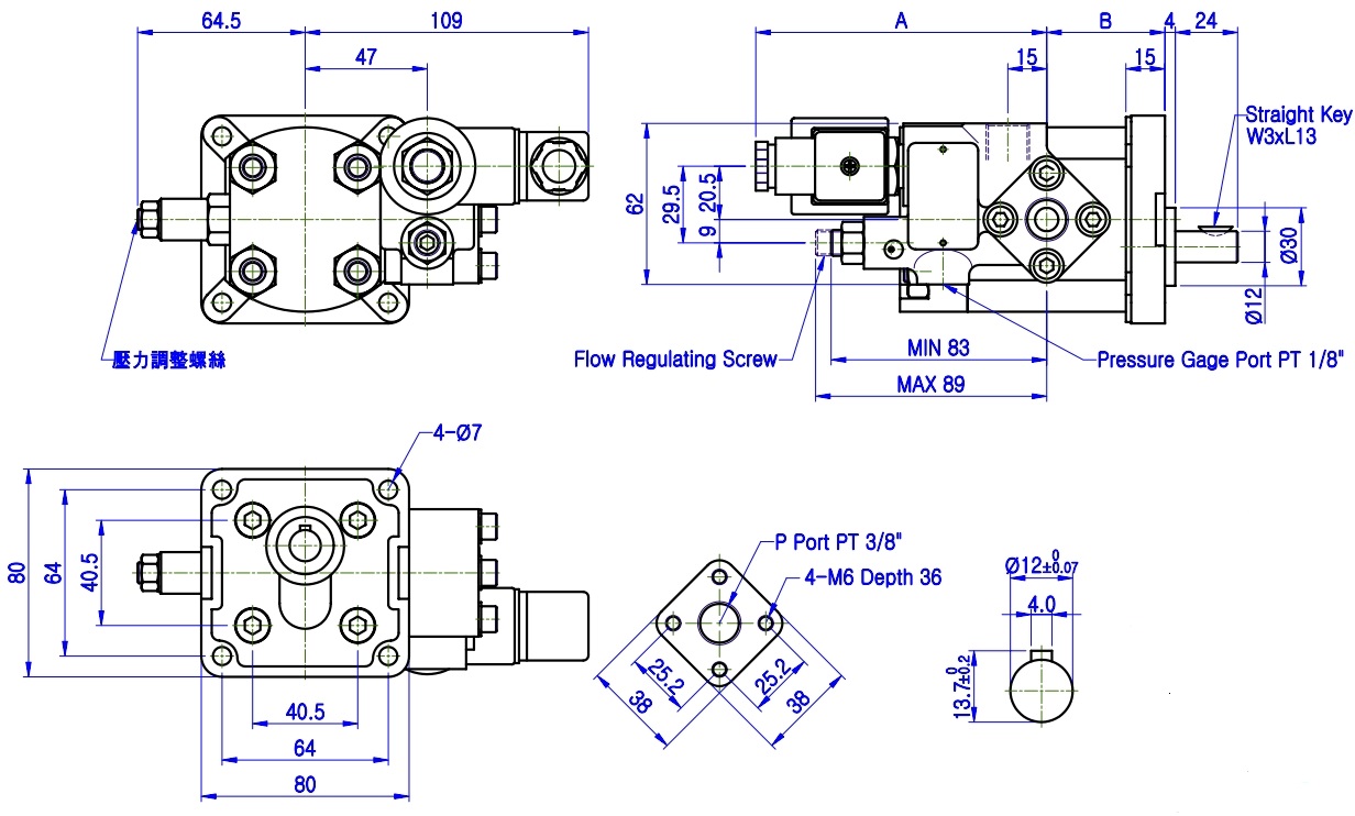 PR2+V2064 dimension