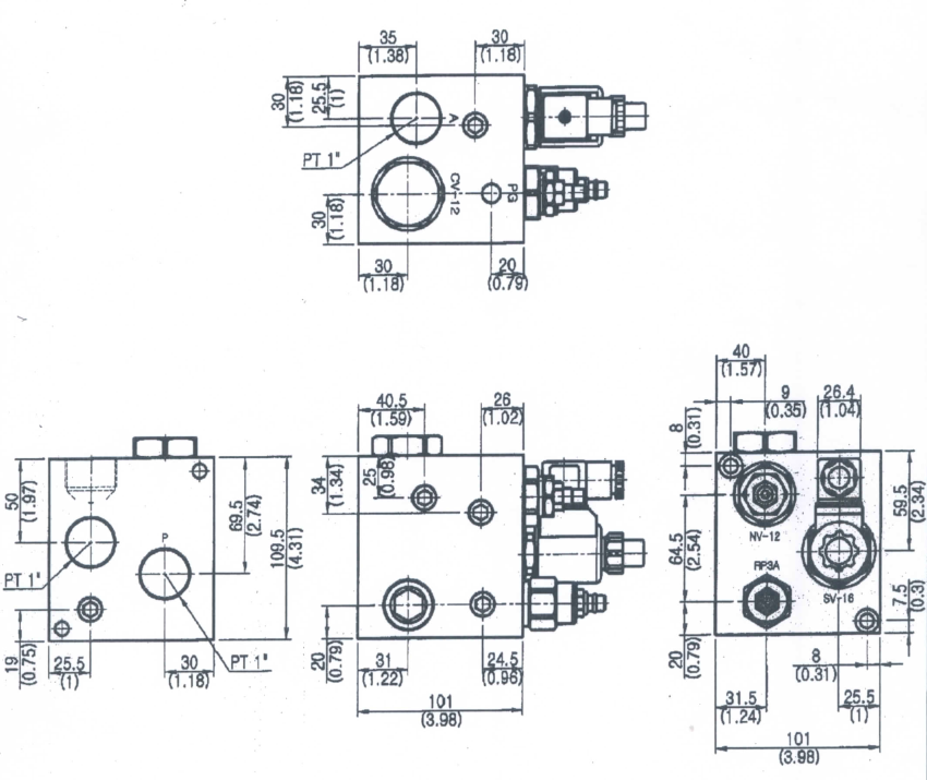 V8074 dimension